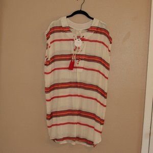 En Creme Western Lace Up Woven Cover/Dress Size L